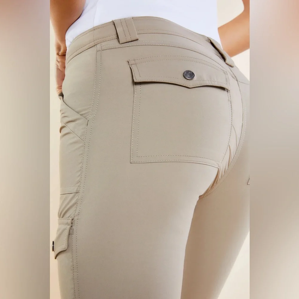 Anatomie The Kate Khaki Skinny Cargo Travel Slimming Stretch Chic Slim Pant XL - Picture 4 of 12